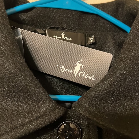 NWT Agnes Orinda Plus Size Overcoat Single Breasted Belted Long Peacoat Sz 4X - Picture 5 of 8